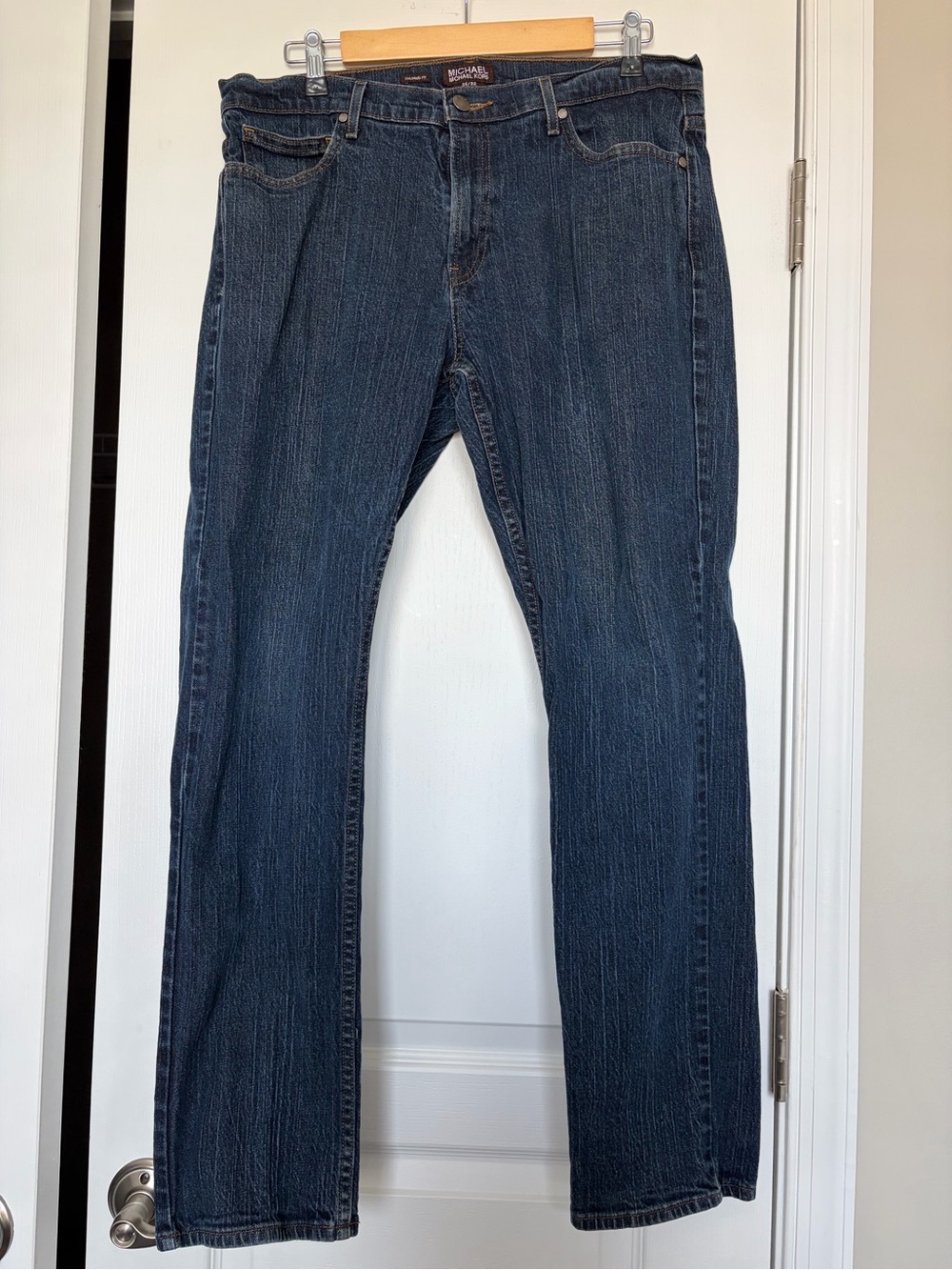 Michael Kors Tailored Fit Jeans Medium Indigo Wash Mens 34x32 Straight Leg